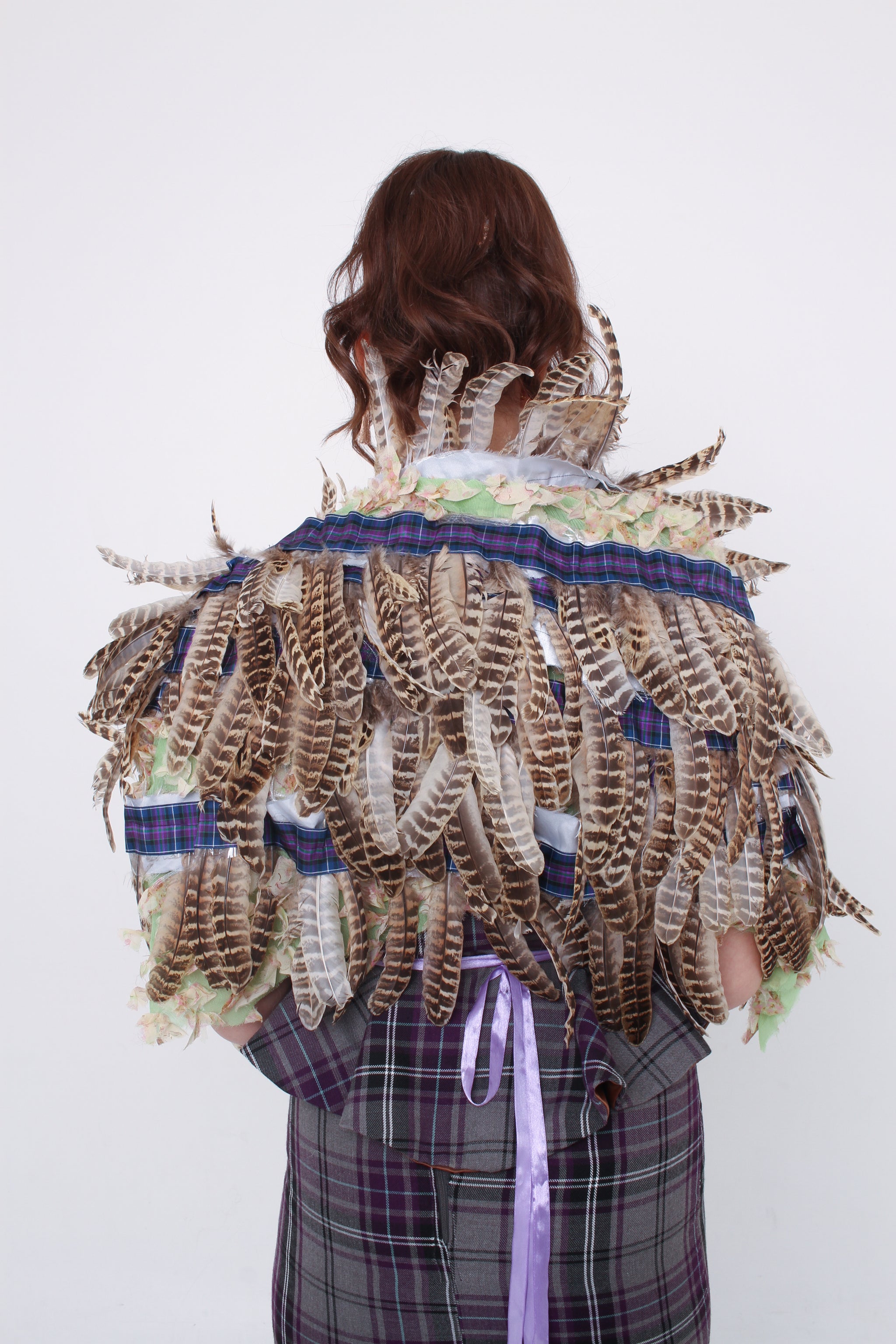 Pheasant feather shawl/cape