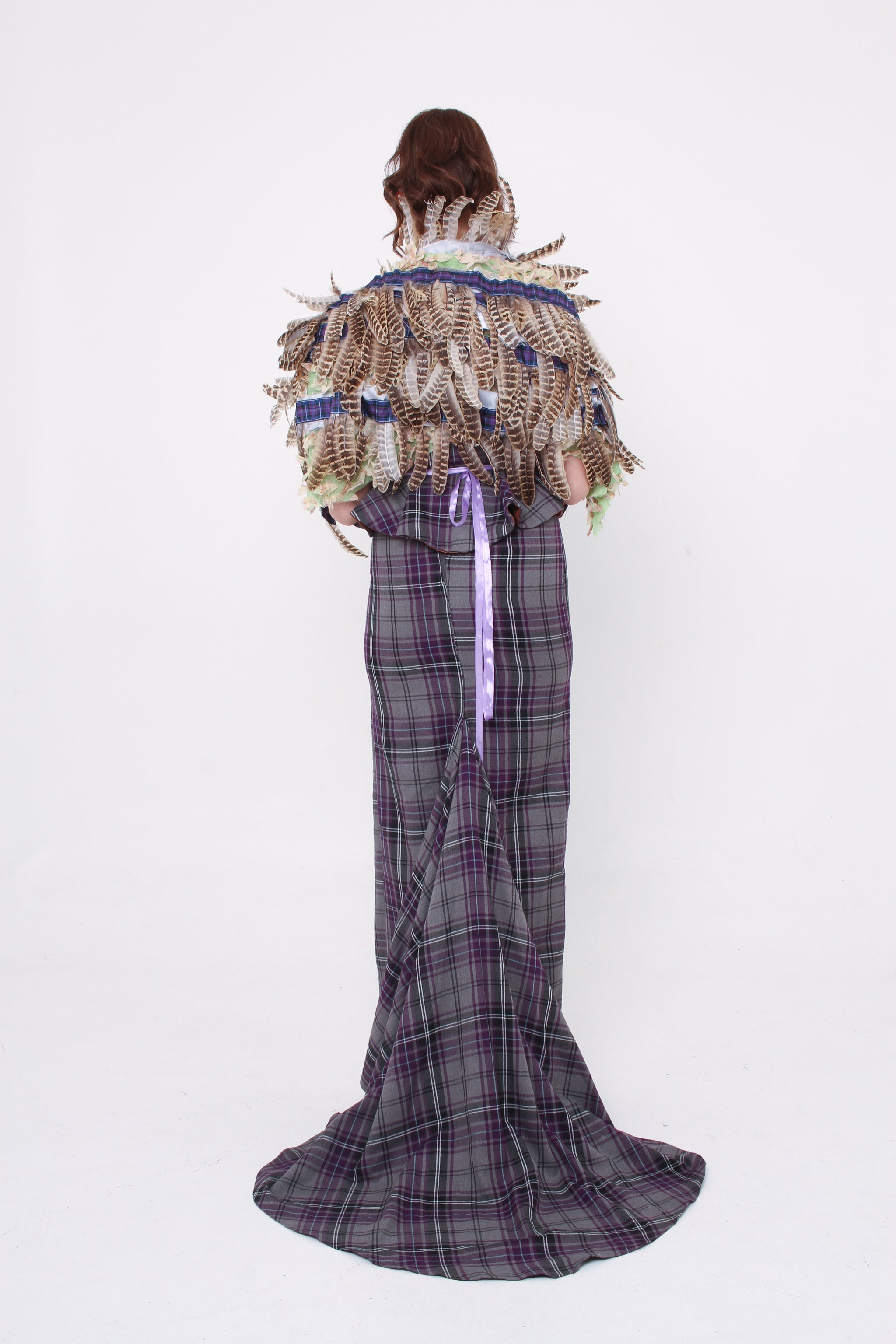 Pheasant feather shawl/cape