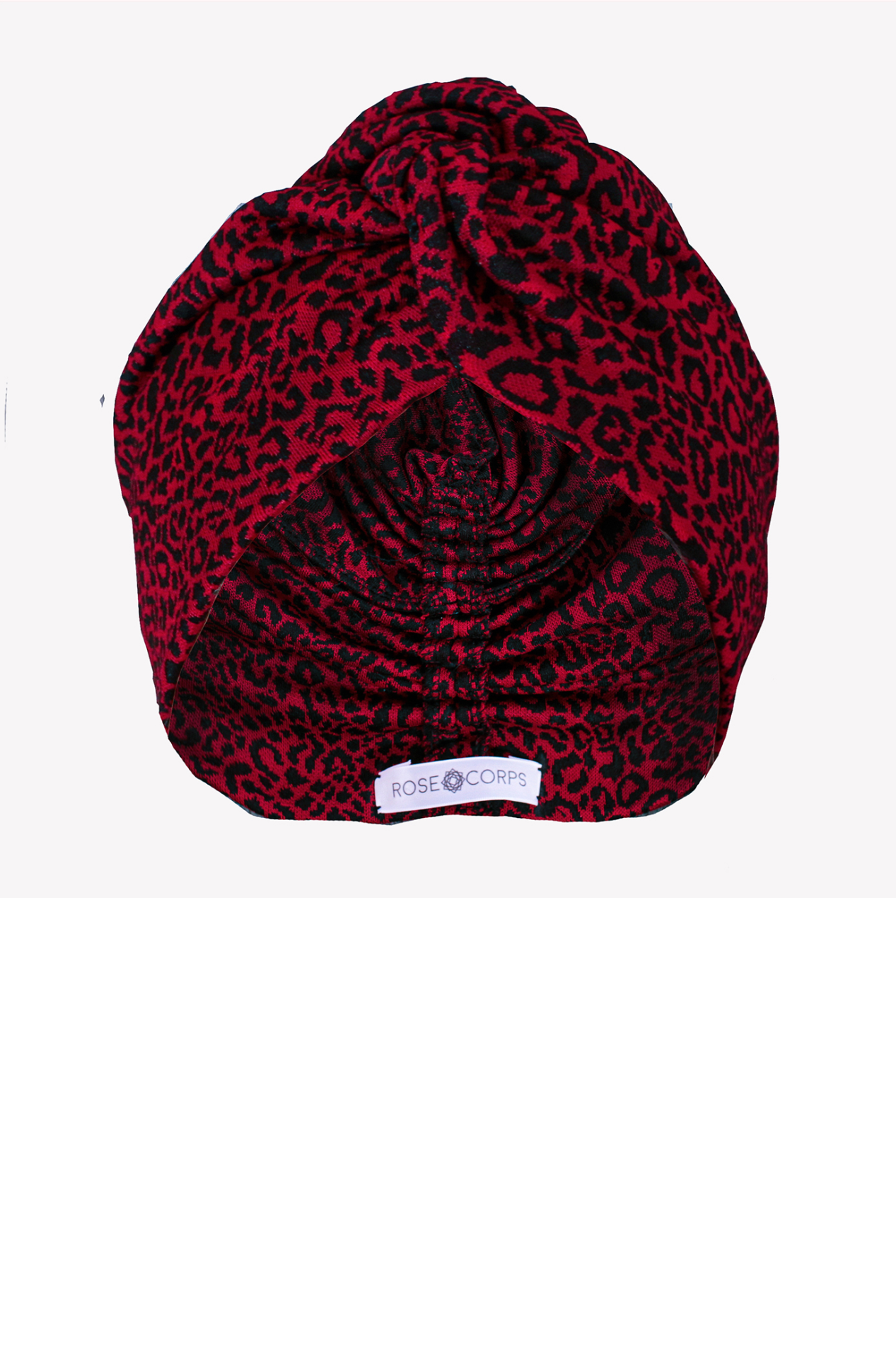 Red leopard thick turban with twist
