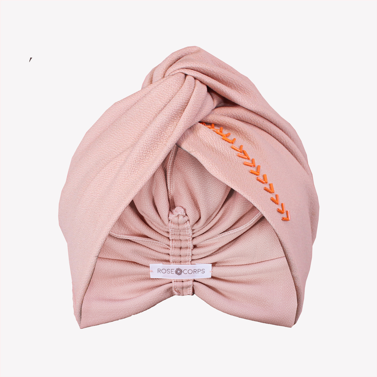 Blush & apricot turban with twist