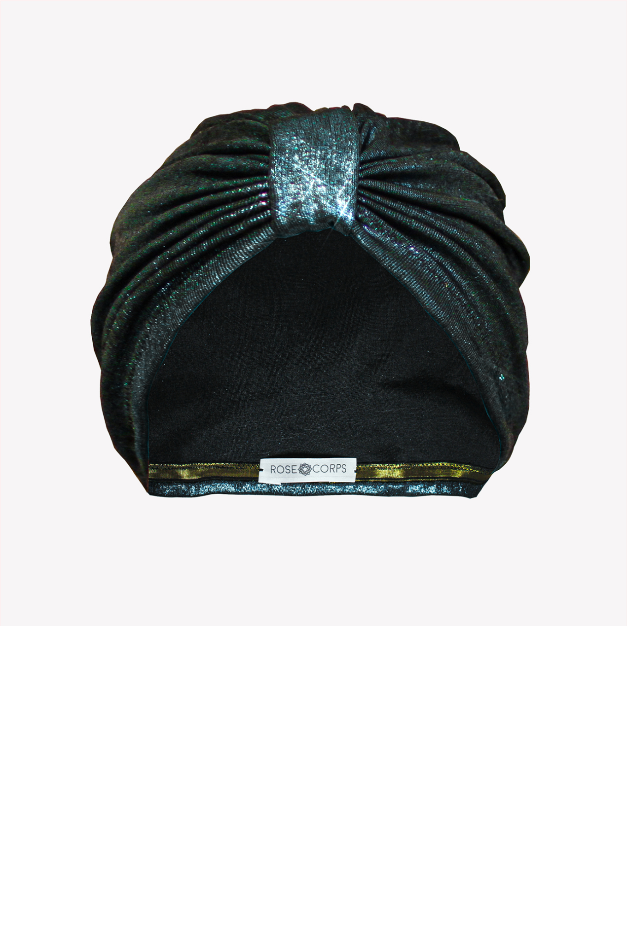 Metallic emerald turban hat
