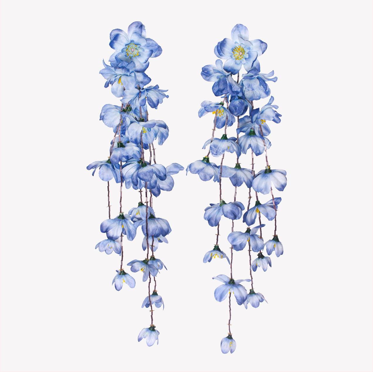 Drop floral earrings with artificial flowers