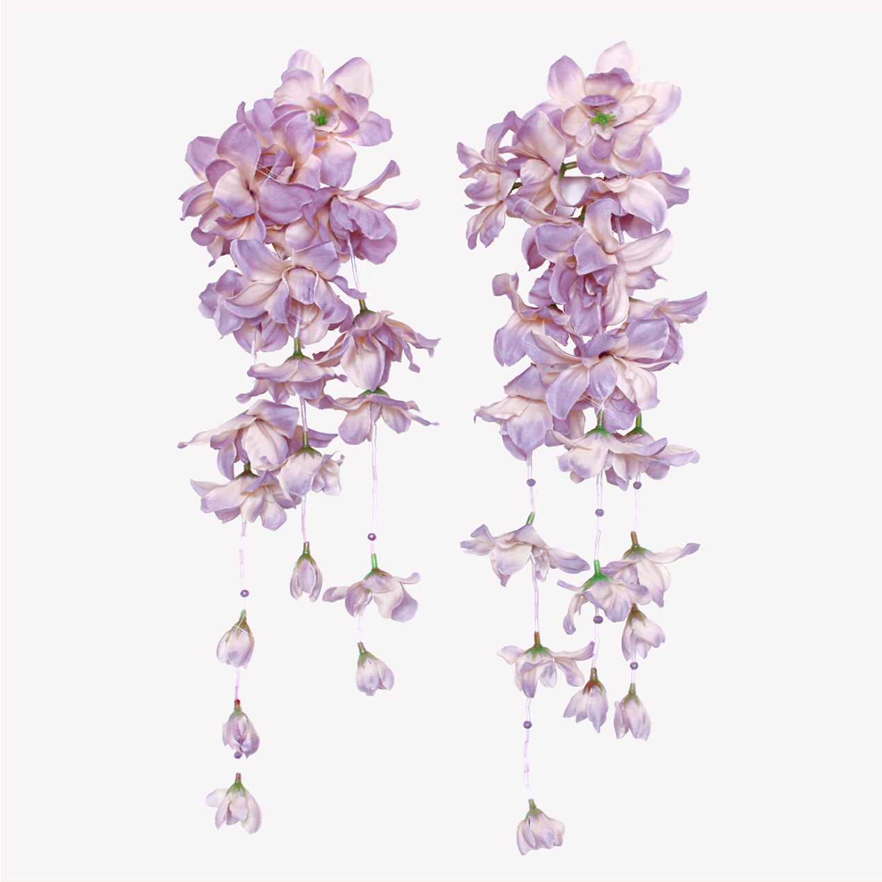 Drop floral earrings with artificial flowers