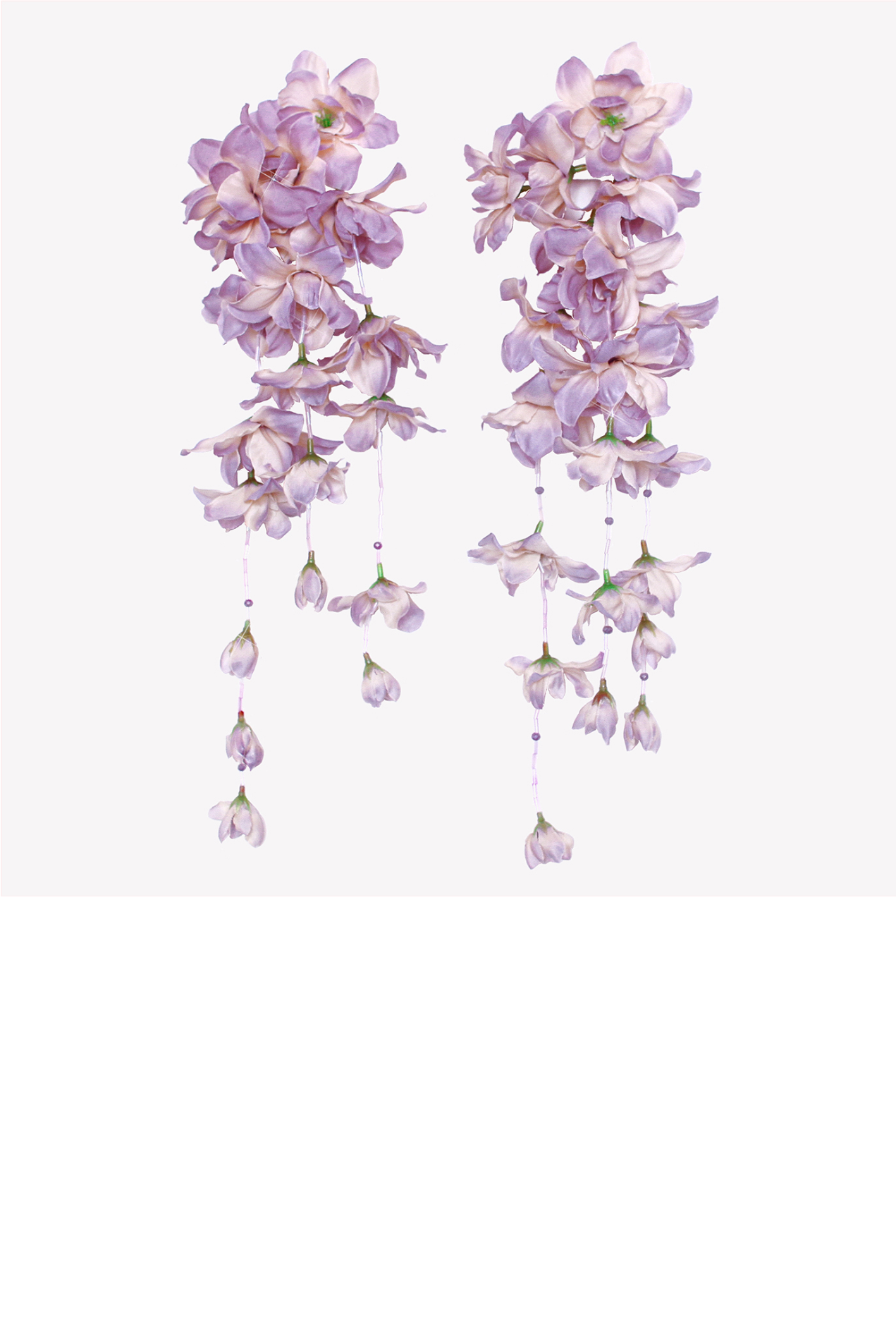 Drop floral earrings with artificial flowers