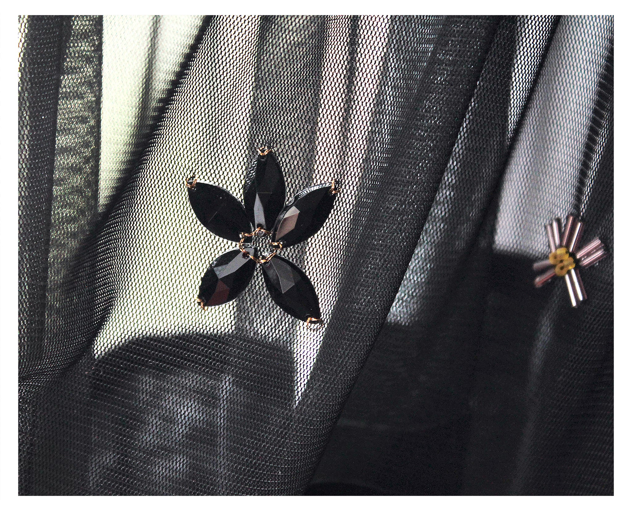Asymmetric Shirt With Bead Embroidery And Moth Shaped Buttons
