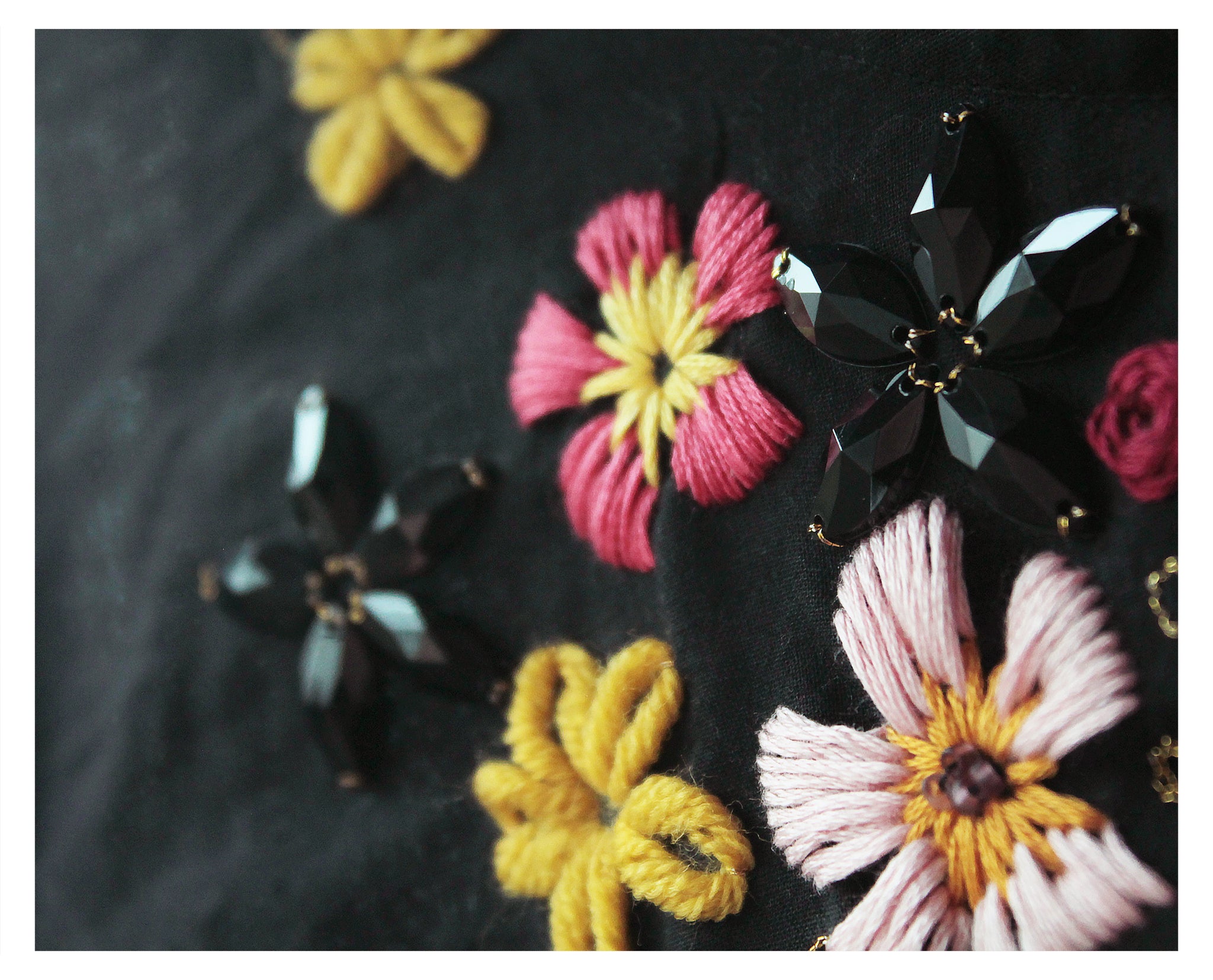 Asymmetric Shirt With Bead Embroidery And Moth Shaped Buttons