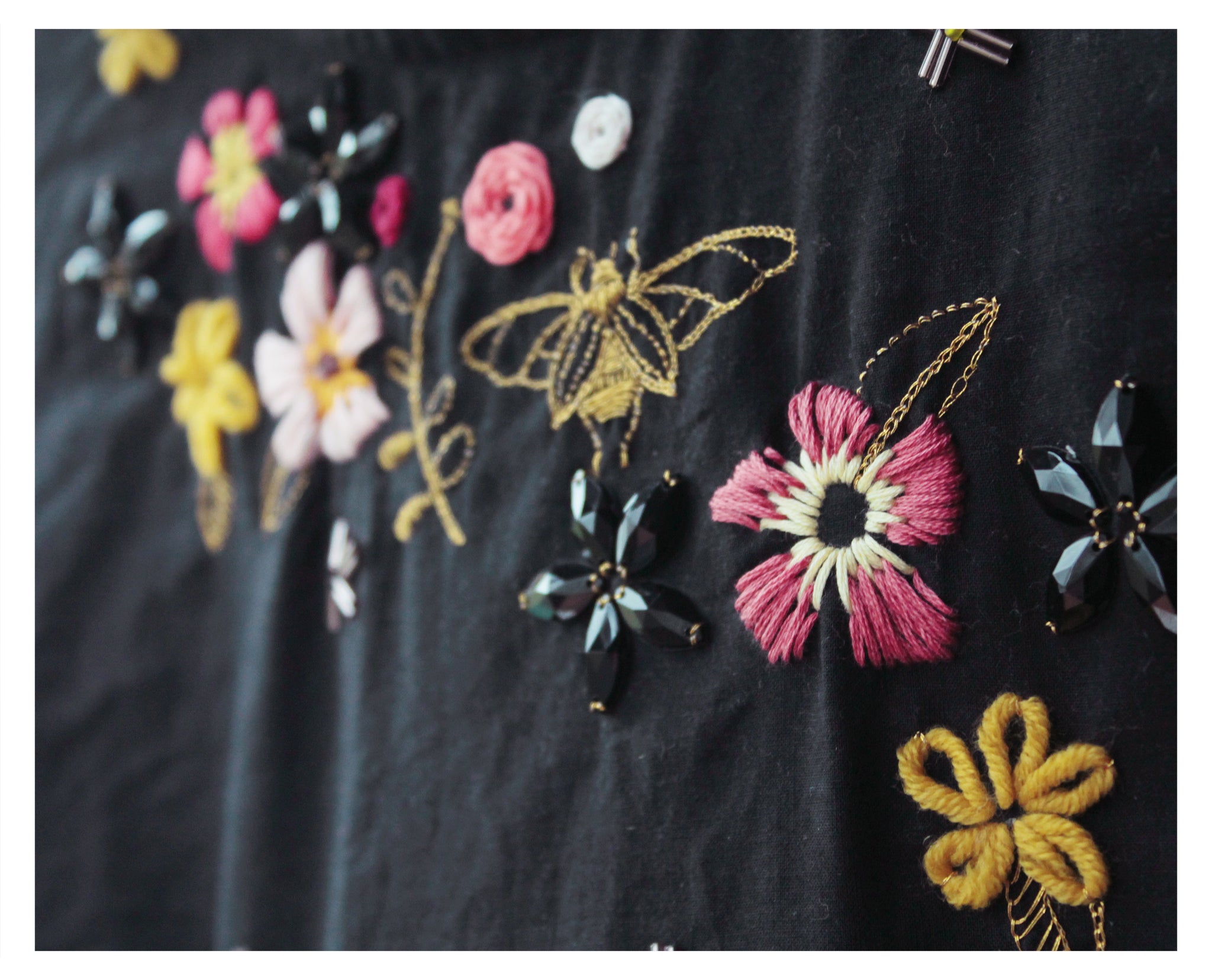 Asymmetric Shirt With Bead Embroidery And Moth Shaped Buttons