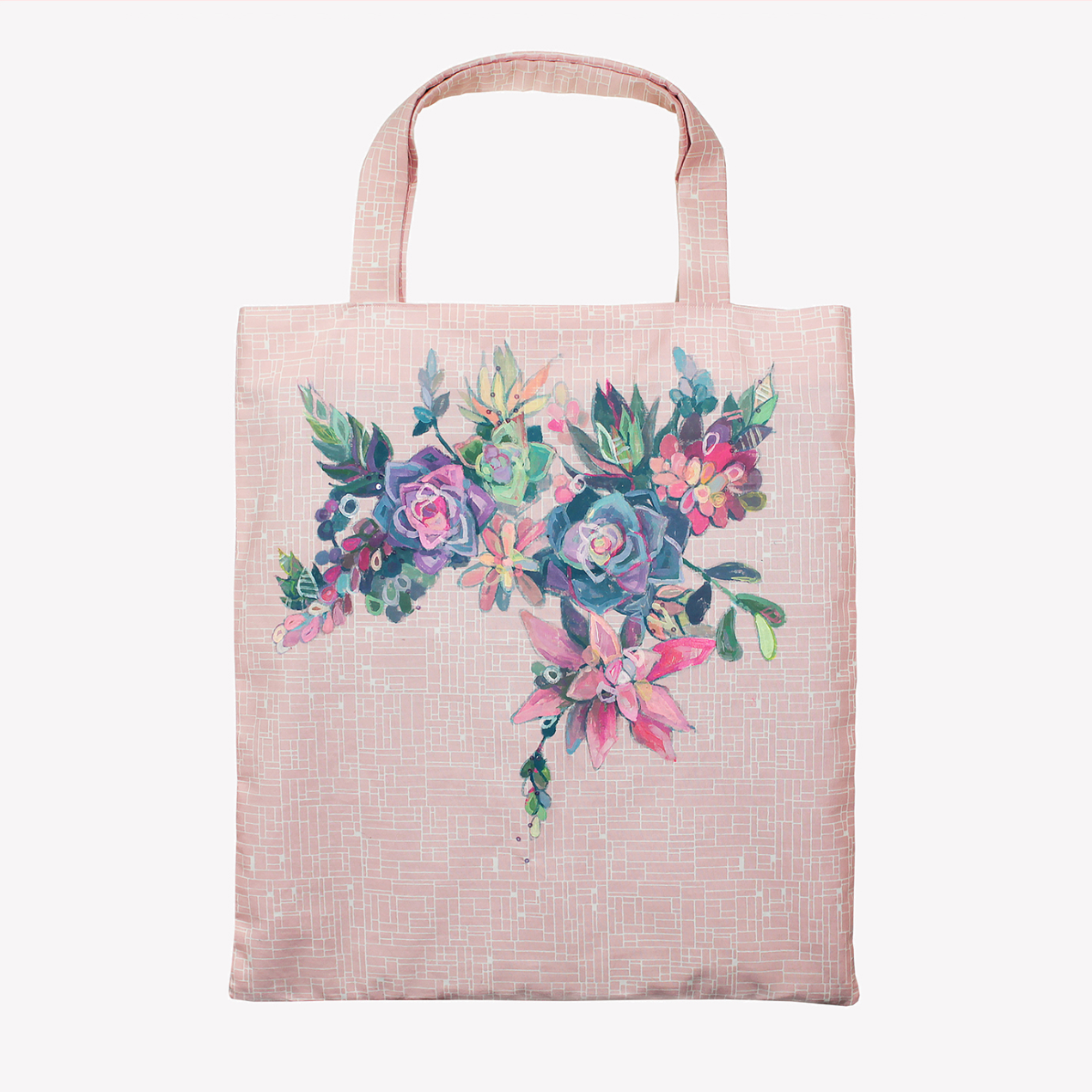 Hand Painted Succulent Tote Bag