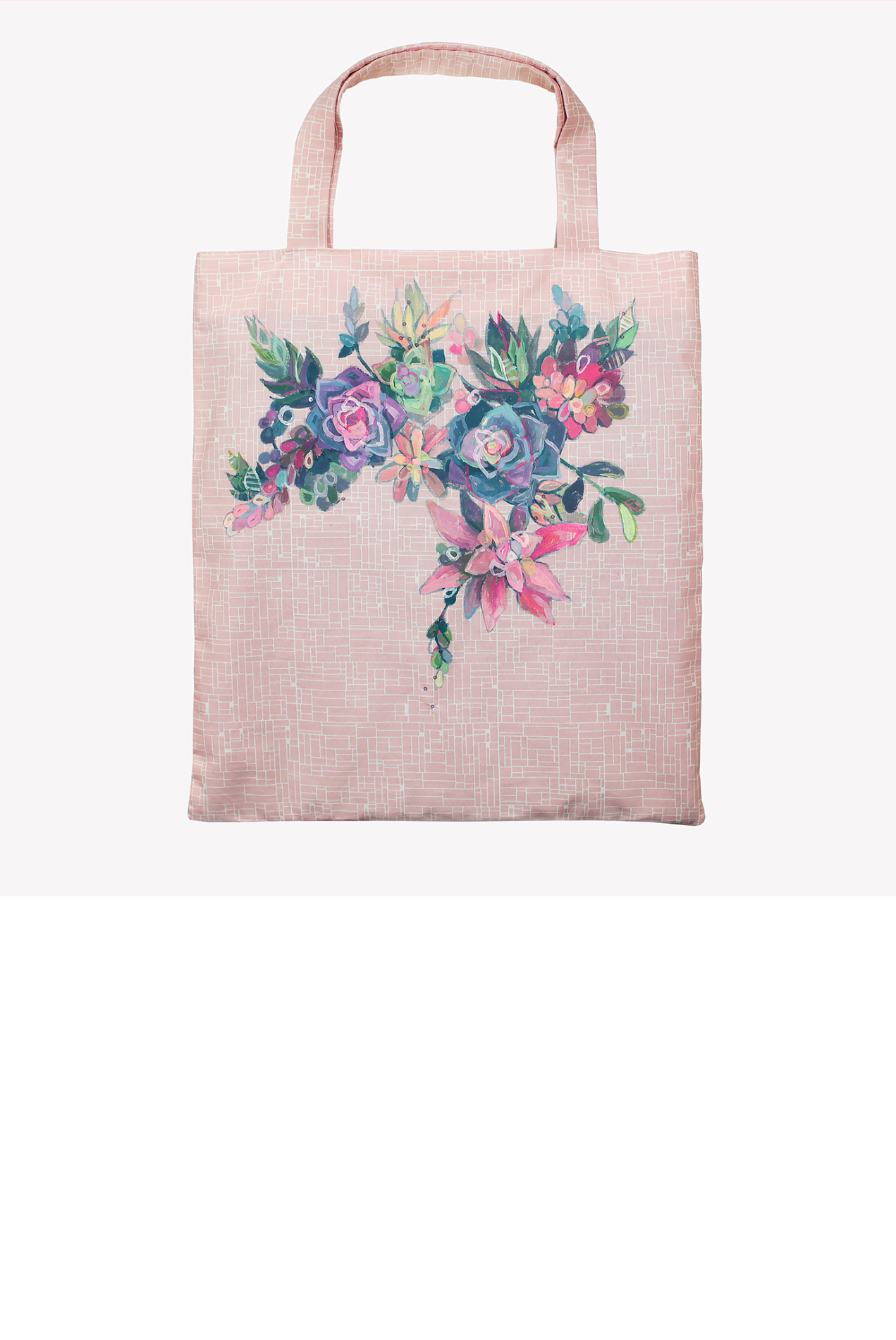 Hand Painted Succulent Tote Bag