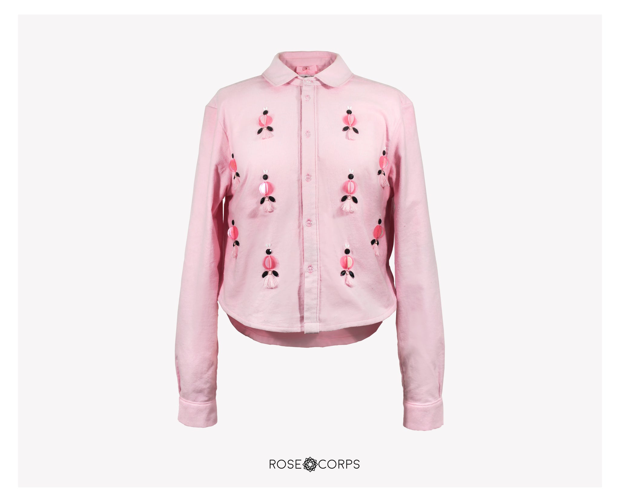 FLANNEL SHIRT WITH TASSEL EMBROIDERY
