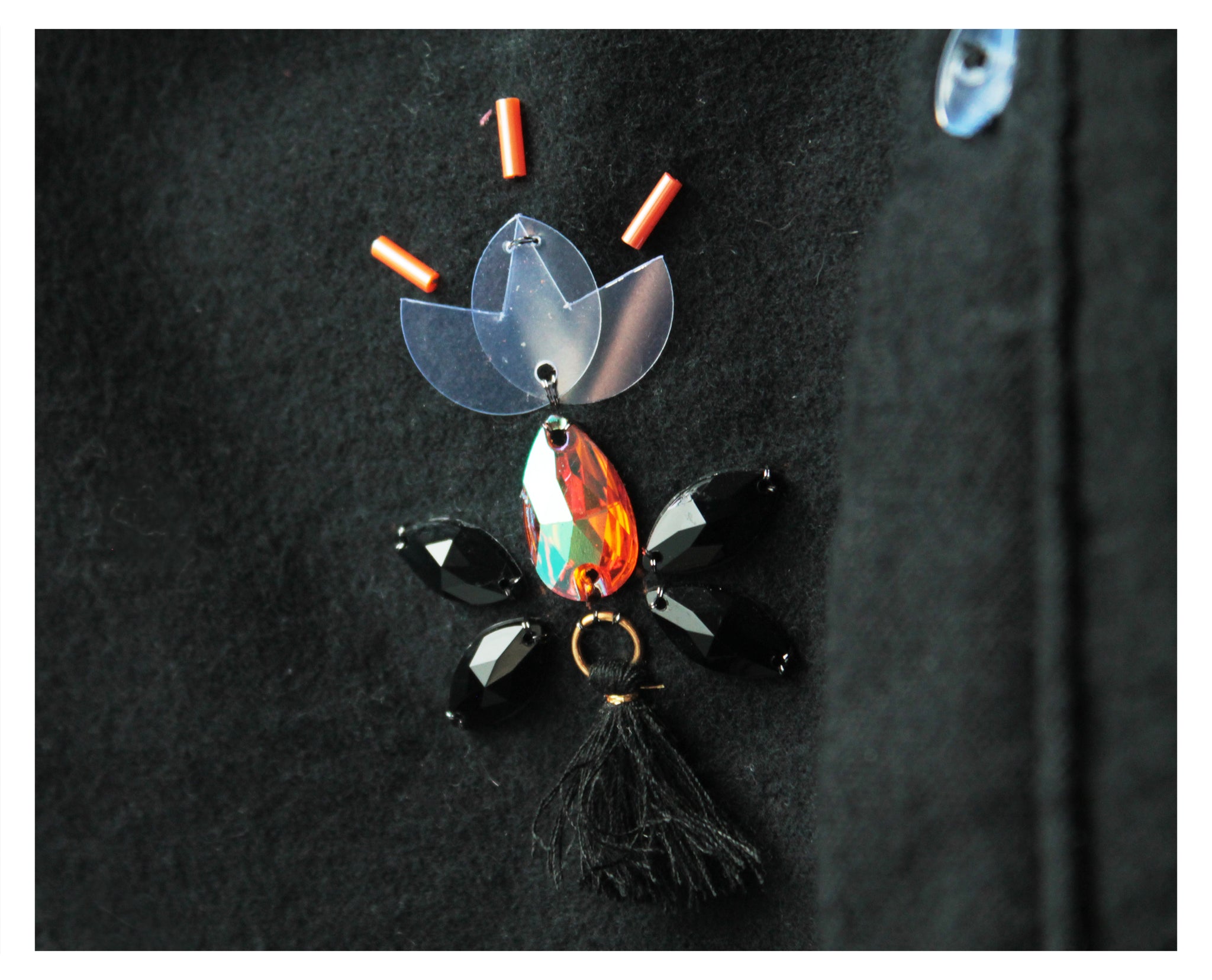 FLANNEL SHIRT WITH TASSEL EMBROIDERY