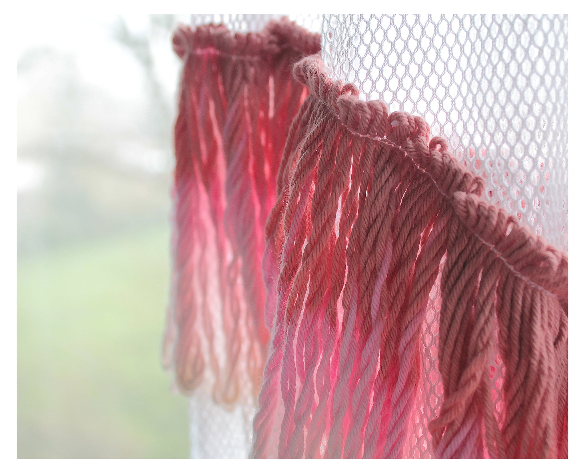 Net Long Sleeve With Ombre Fringe