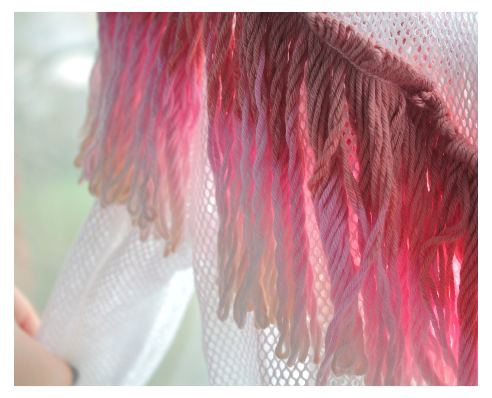 Net Long Sleeve With Ombre Fringe