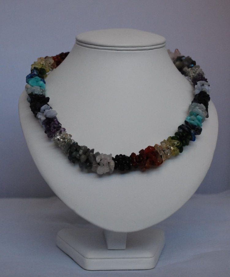 Multi-gem rainbow necklace