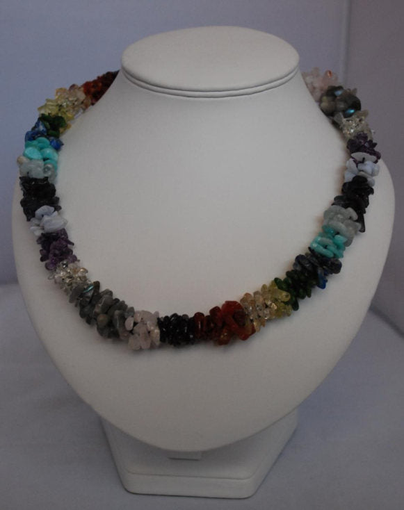 Multi-gem rainbow necklace