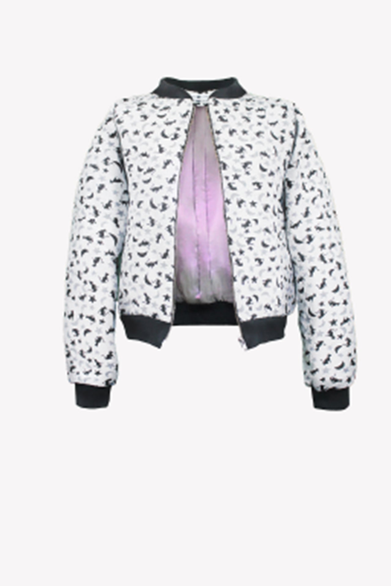 Cat and moon tapestry bomber jacket