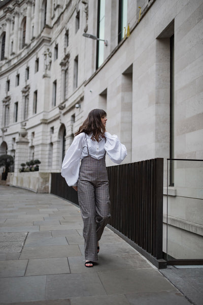 Check Wide Leg Jumpsuit