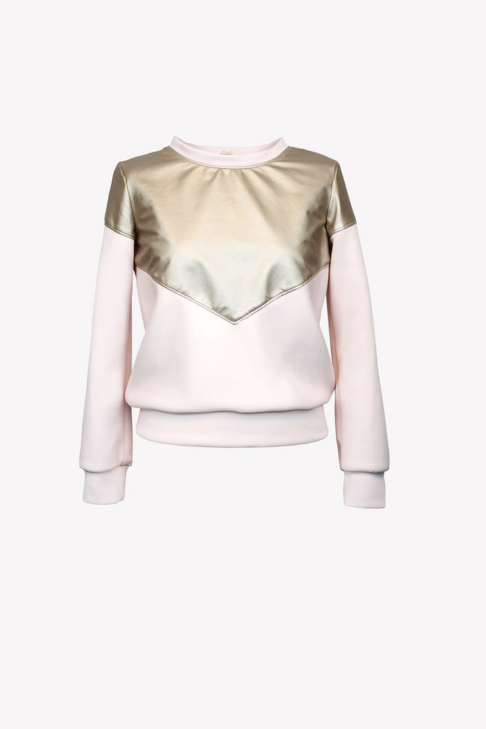 Faux leather & scuba jumper