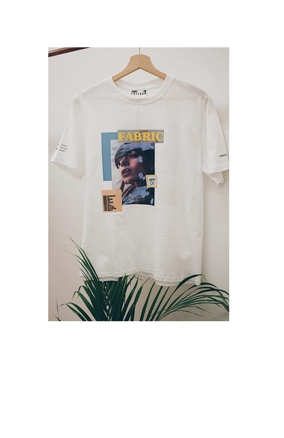 Organic White Printed T-shirt