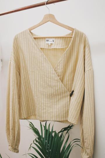 Stripe Reversible Top, Burnt Yellow