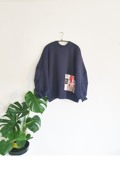 Organic Patch Jumper, Navy