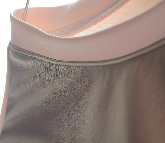 Faux leather & scuba jumper