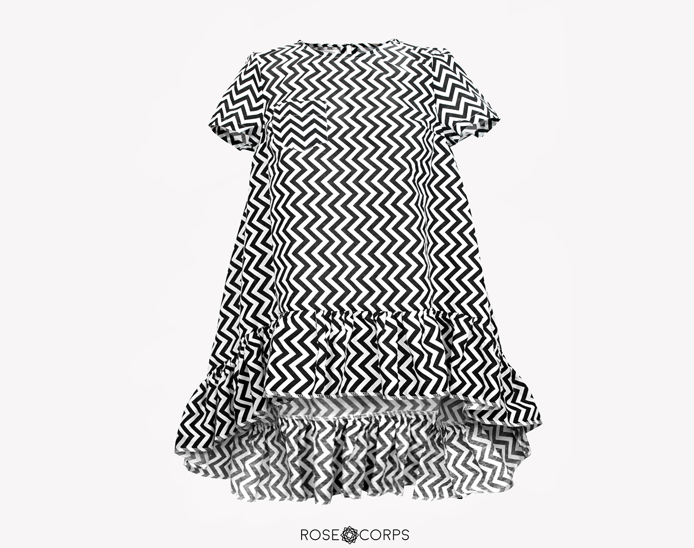 Zig zag printed tunic top