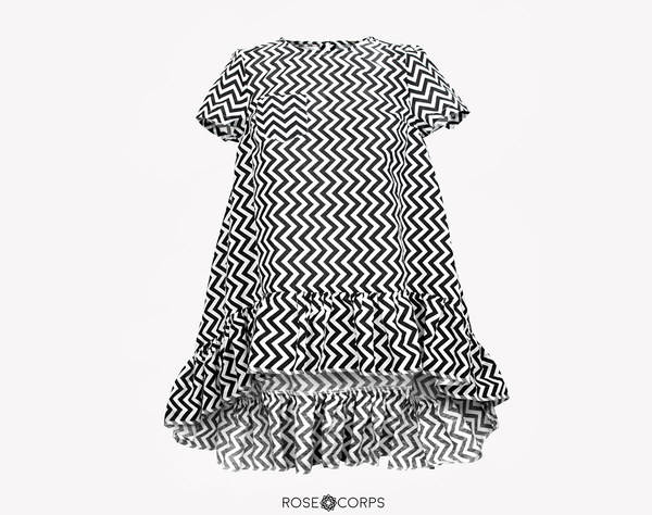 Zig zag printed tunic top
