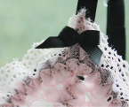 Pink & black lace bralette