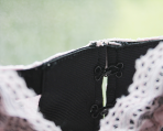 Pink & black lace bralette