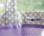 Hand painted rose tote bag