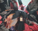 Velvet bra top with tassel decoration