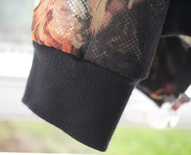 Lace bomber jacket with metal zipper