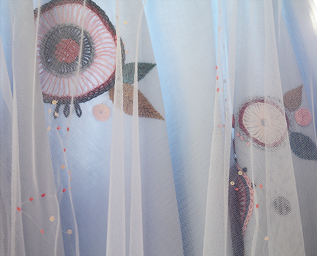 Hand embroidered skirt with sequins and beads