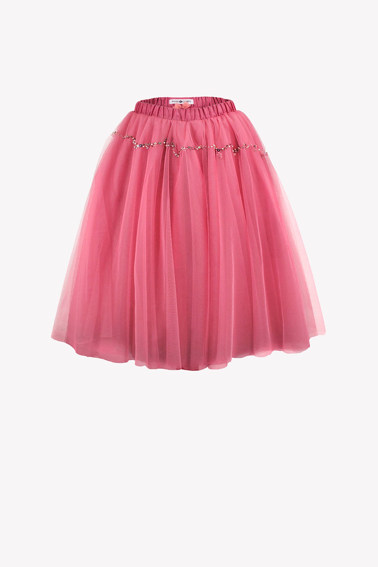 Salmon pink tutu with bead embroidery