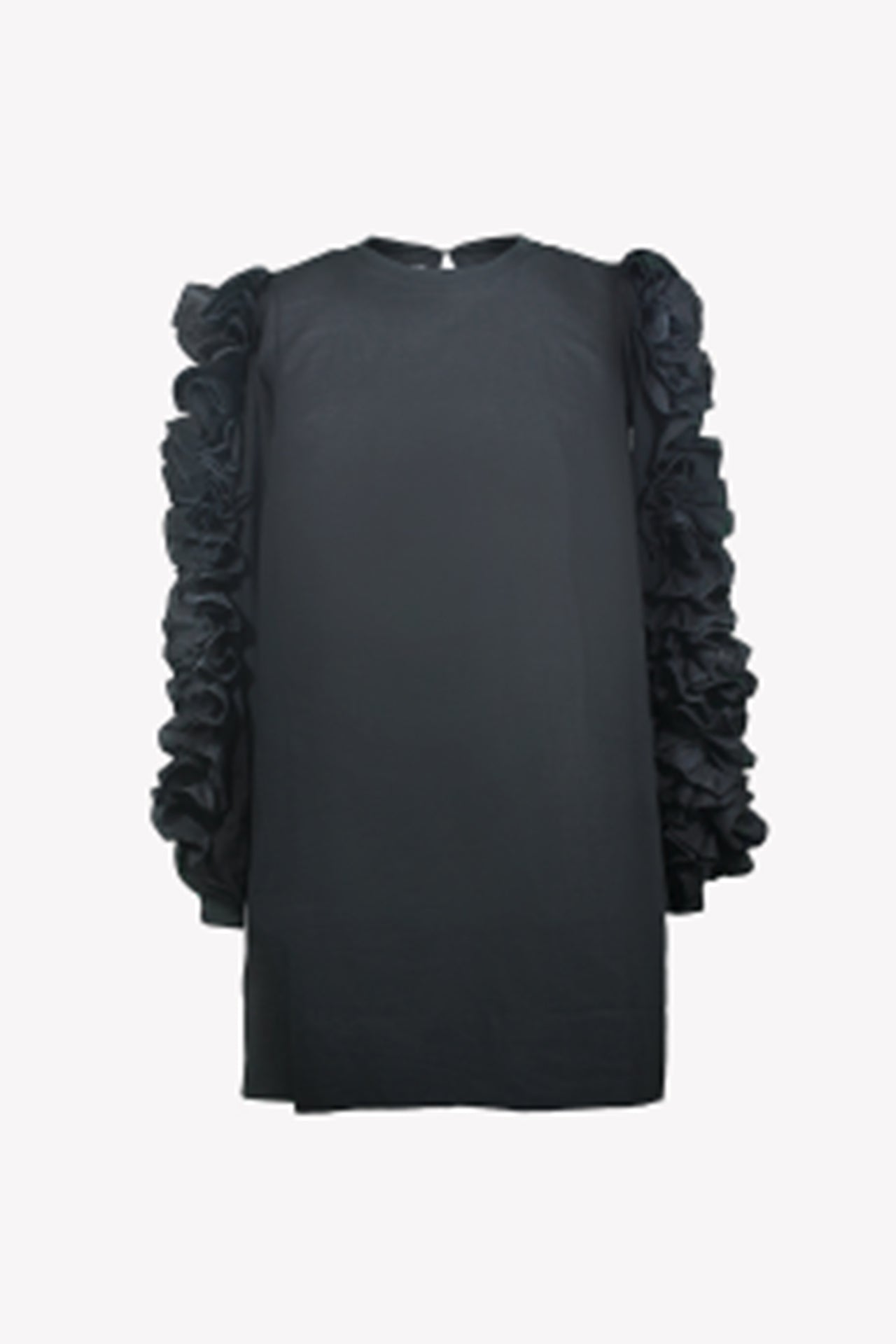 Shift dress with ruffles on sleeves