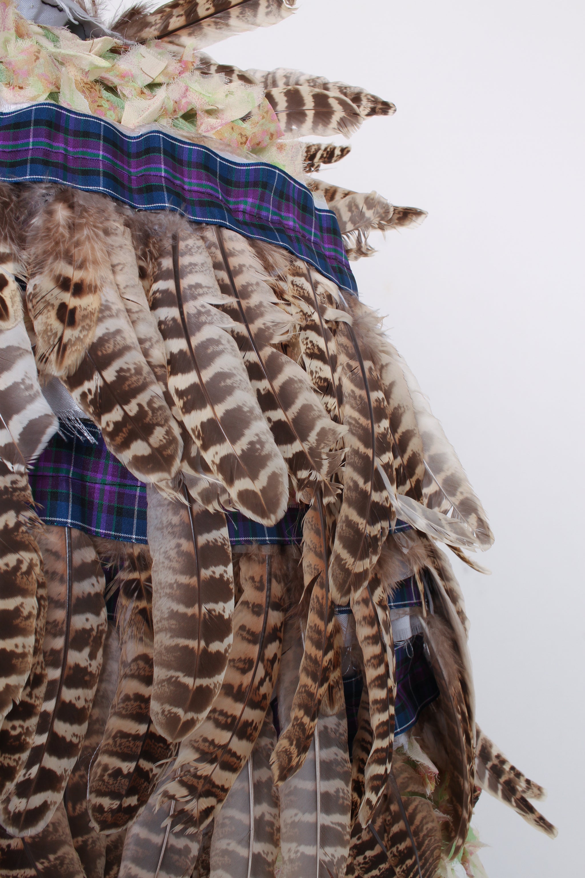 Pheasant feather shawl/cape
