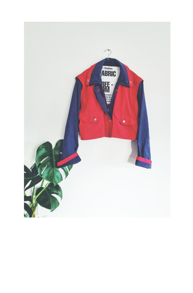Upcycled Red & Navy Jacket
