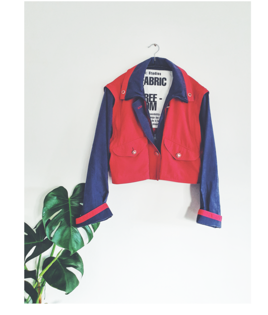 Upcycled Red & Navy Jacket