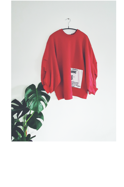 Organic Patch Jumper, Red