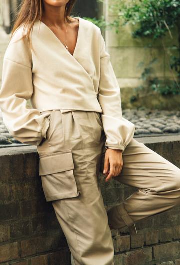 Cashmere Recycled Reversible Top, Neutral