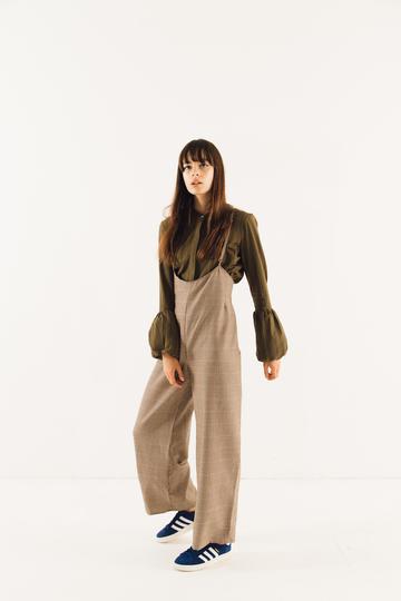 Volume Sleeved Stripe Top, Dark Green