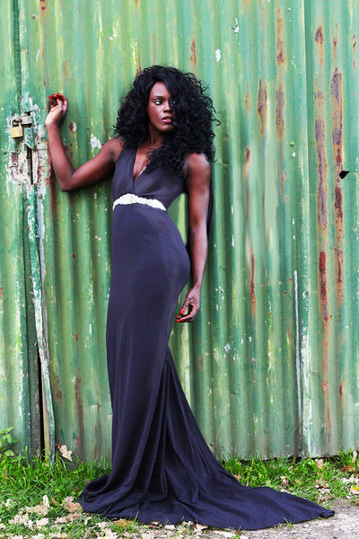 Caped Back Gown
