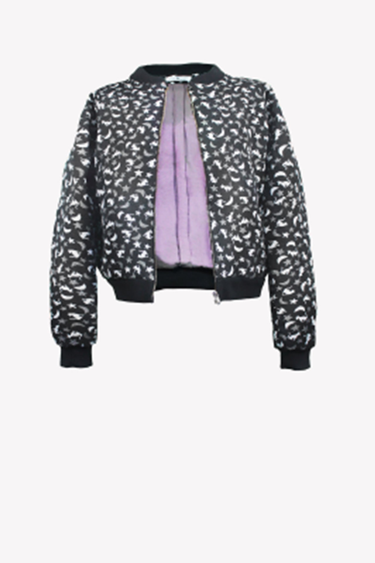 Cat and moon tapestry bomber jacket