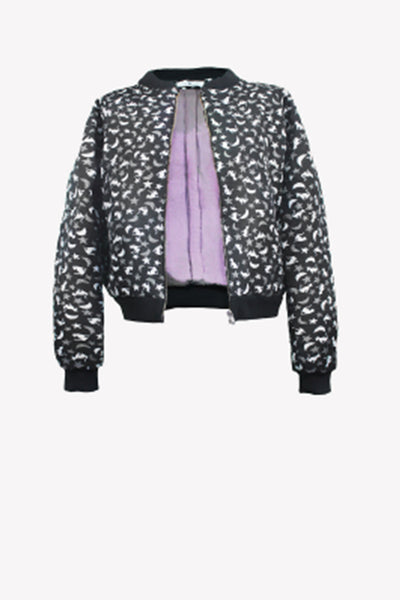 Cat and moon tapestry bomber jacket